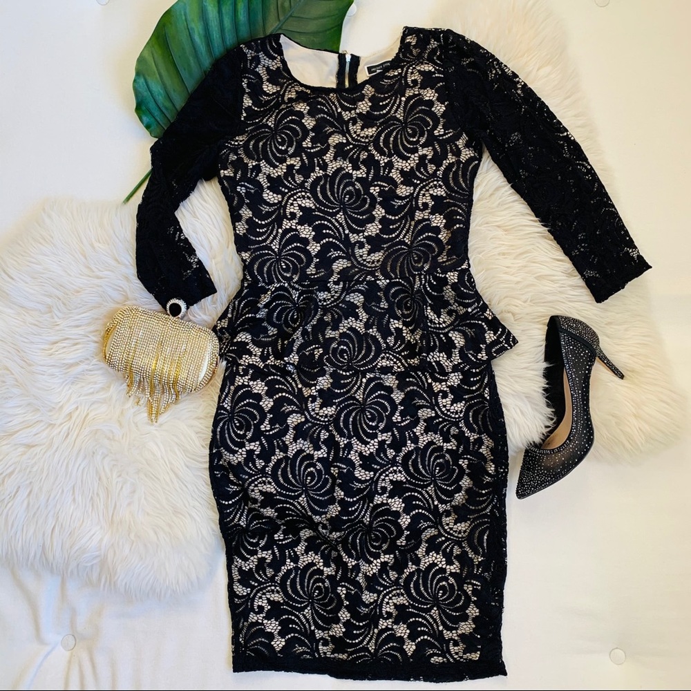 Lace peplum dress